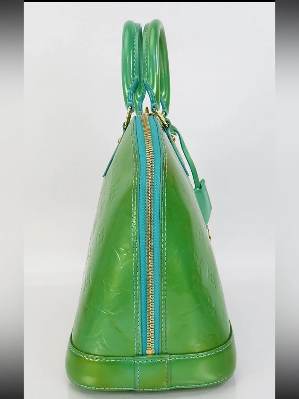 Louis Vuitton Green Patent Vernis Alma Handbag